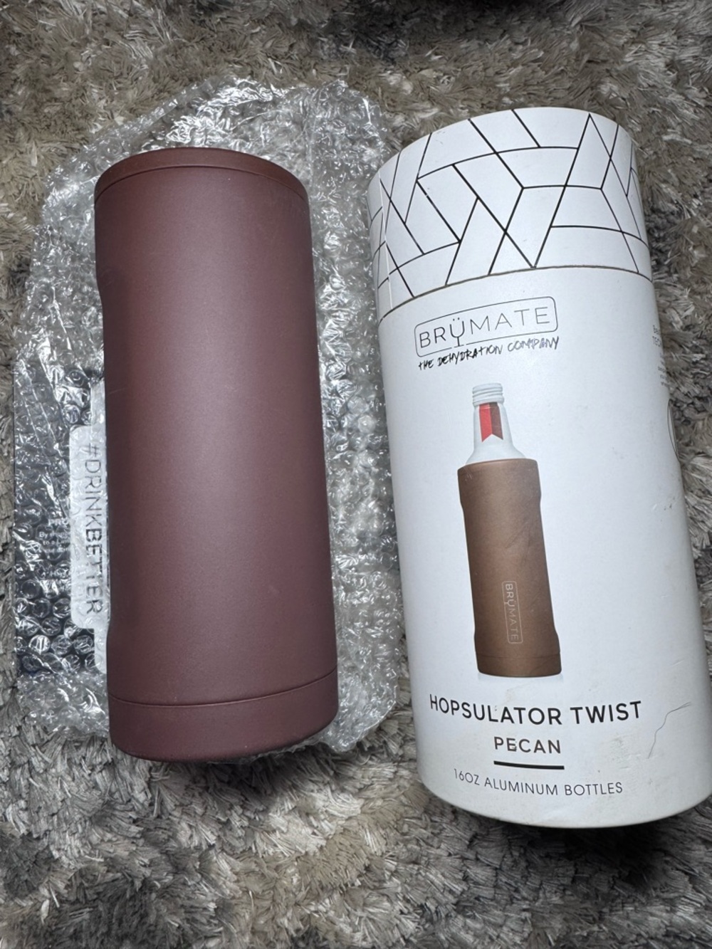 BrüMate Hopsulator Twist Bottle Cooler in Pecan